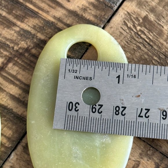 Natural Oval Lemon Jade Pendants - Perfect for wire wrapping or jewelry making - Picture 5 of 7